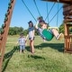 preview thumbnail 8 of 12, Backyard Discovery Woodridge Elite Cedar Wood Swing Set, Slide, Tunnel - 19'3" x 15'8"