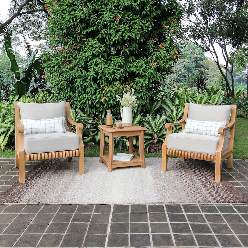 Cambridge Casual Chara 3-piece Teak Wood Outdoor Chat Set