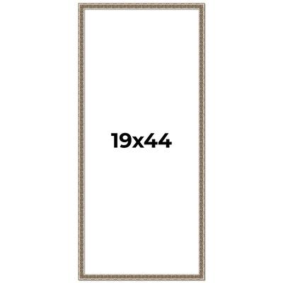 19x44 Frame Silver Versailles Ornate Solid Wood Picture Frame | 1 Inch