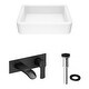 preview thumbnail 4 of 12, VIGO Petunia 23"L x 16"W MatteStone Vessel Sink and Cornelius Wall Mount Faucet Set