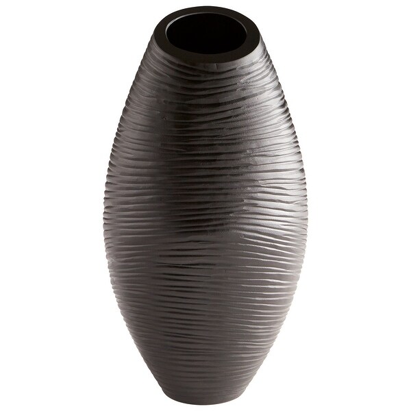 Cyan Design 09530 Nosaj 7-1/4" Diameter Glass Vase - Black