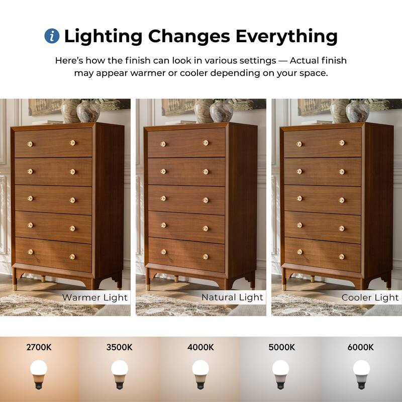 Furniture of America Forma Mid-Century Modern Walnut Solid Wood 5-Drawer Storage Chest