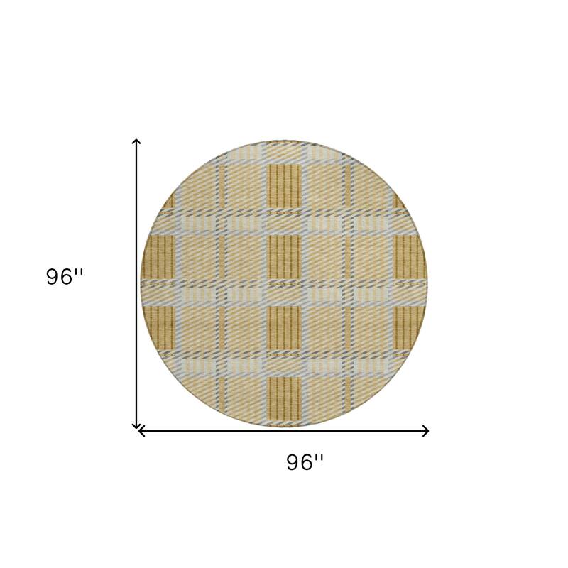 HomeRoots Plaid Transitional Rectangle Outdoor Rug