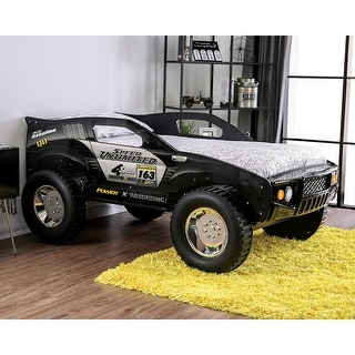 Toto Modern Black Twin Off-road Car Bed with Wheels by Furniture of America