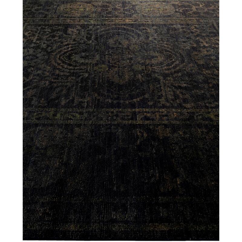 Overdyed One-of-a-Kind Hand-Knotted Area Rug - Black - 8' 7" x 10' 1"
