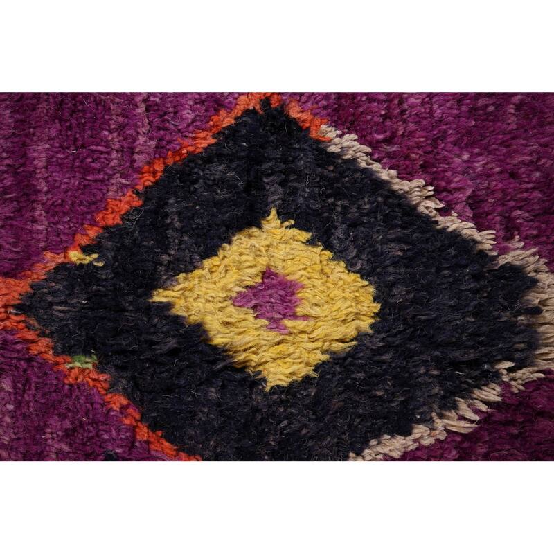 Plush Moroccan Area Rug Handmade Oriental Wool Carpet - 6'2" x 9'10"