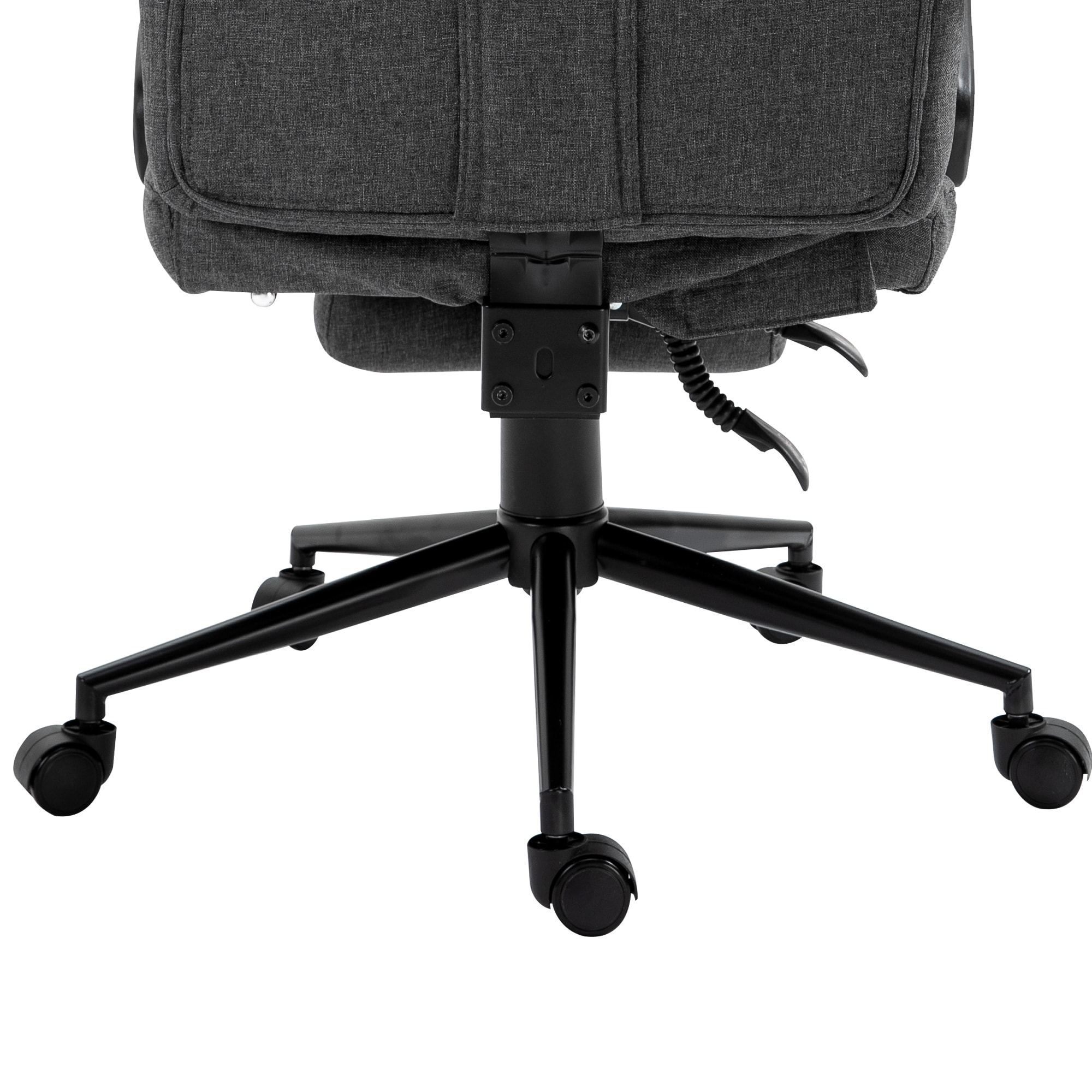 Vinsetto Ergonomic Executive Office Chair High Back Computer Desk Chair  Linen Fabric 360 degree Swivel Adjustable Height Recliner with Headrest Lumbar  Support Padded Armrest and Retractable Footrest Grey