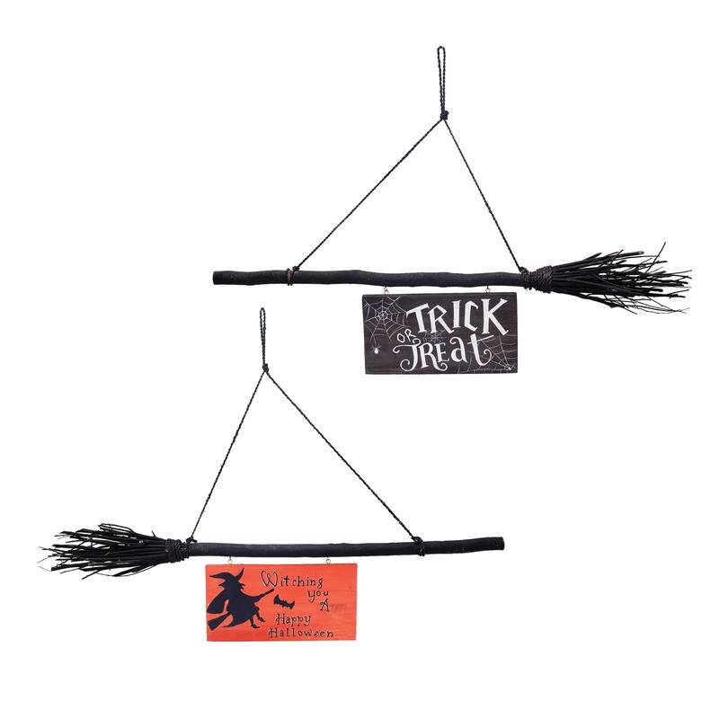 Witch Broon Wall Decor, A/2 - Black - Set of 2