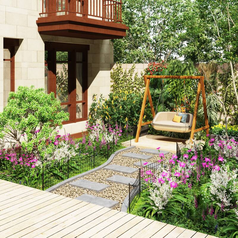 Garden Border Fence Panel Set Metal Garden Edging Flower Beds Pathways