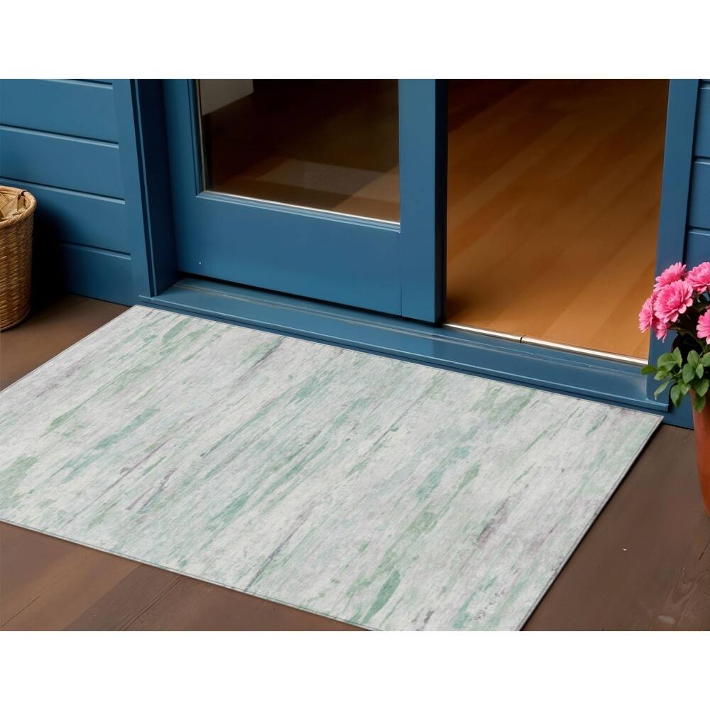 HomeRoots Abstract Transitional Rectangle Outdoor Rug