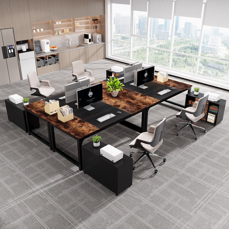 63" L-Shaped Executive Desk with 40" File Drawer Cabinet