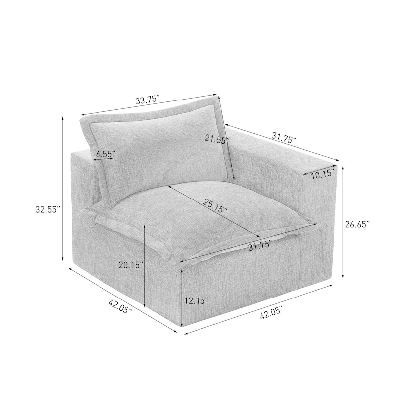 Comfy Cloud Chenille Upholstered Modular Sectional Sofa