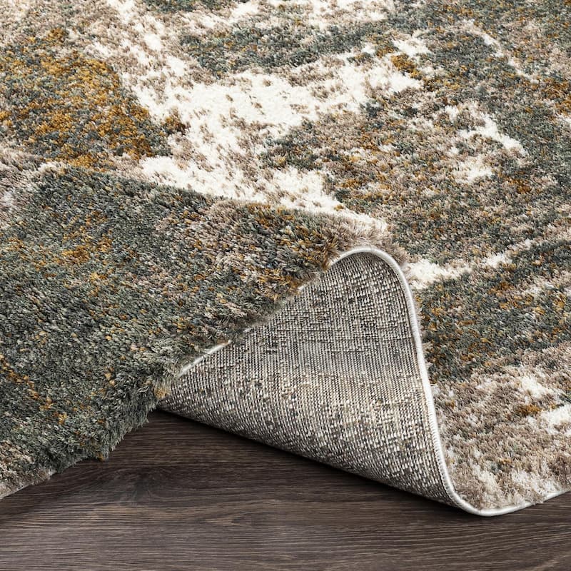 Livabliss Bohemian & Eclectic Celestial Shag Abstract Area Rug