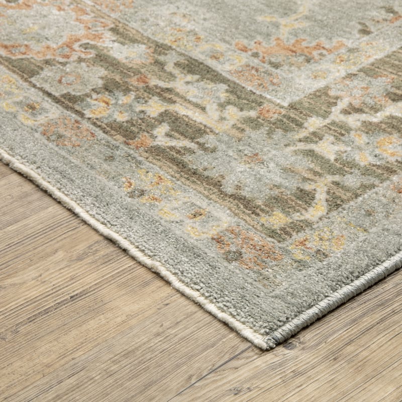 Kellan Vintage Floral Blue/ Multi Area Rug-