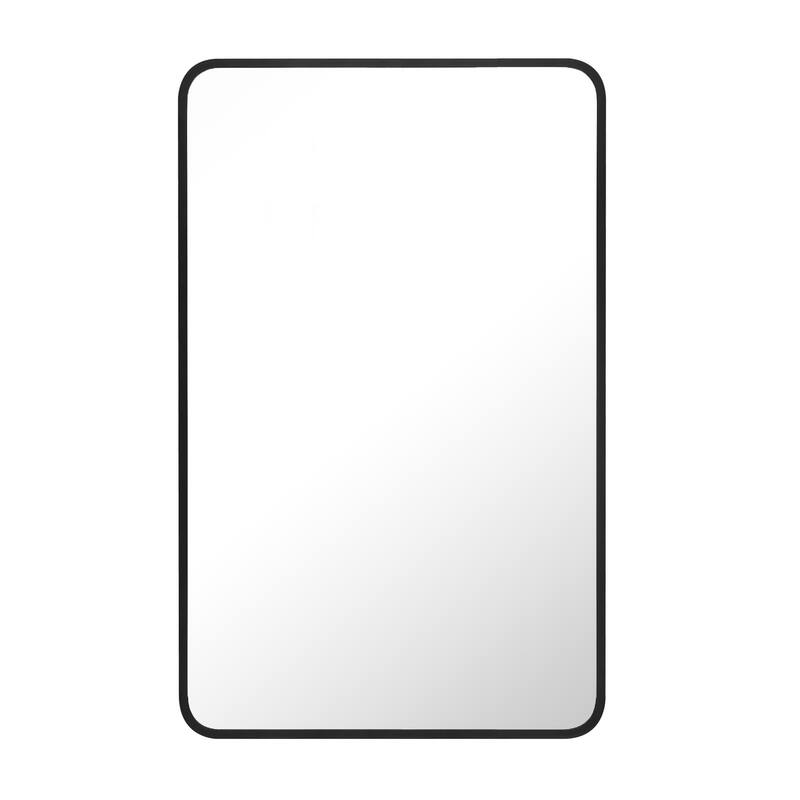 Ledel Modern Rounded Rectangular Metal Framed Bathroom Vanity Mirror