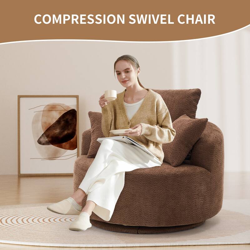 Single Seat Full Sponge Compression Swivel Chair Single Sofa