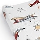 preview thumbnail 4 of 4, Sweet Jojo Designs Vintage Airplanes Boy Changing Pad Cover Sheet -Sky, Air Plane, Transportation, Aviator, Aviation, Red & Blue