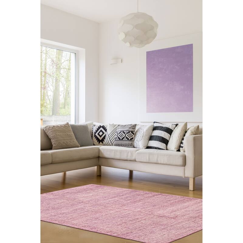 ECARPETGALLERY Hand-knotted Loreto Violet Silk Rug - 5'10 x 8'8
