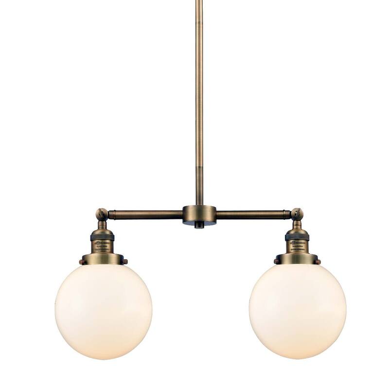 Innovations Lighting Beacon 2 Light 25" Wide Linear Chandelier - Brushed Brass / Gloss White