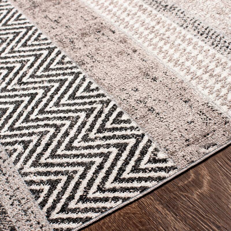 Livabliss Bonney Machine Washable Modern Striped Area Rug