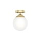 preview thumbnail 3 of 6, Hunter Hepburn 1-Light Flush Mount Ceiling Light - Bedroom, Bath, Entry, Hallway - Damp-Rated - Vintage, Globe Light