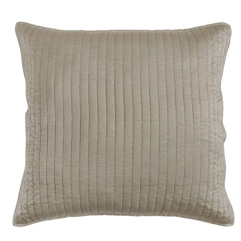 Indigo Hill by HiEnd Accents Satin Channel Quilted Euro Sham, 27"x27" - Taupe