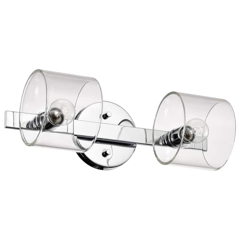 Marlowe 2 Light Vanity Polished Nickel with Clear Glass - Polished Nickel