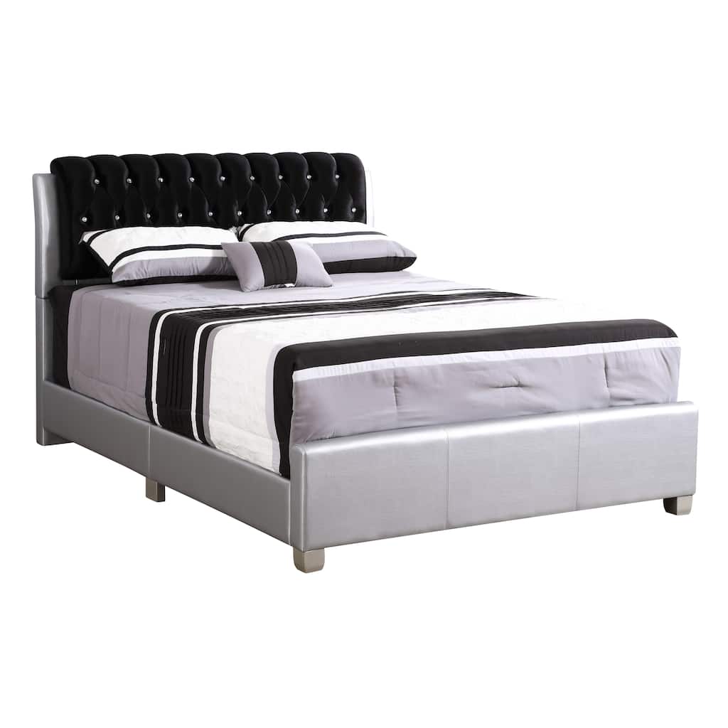 King Size PU Platform Bed with Sturdy PU Construction and Contemporary Design