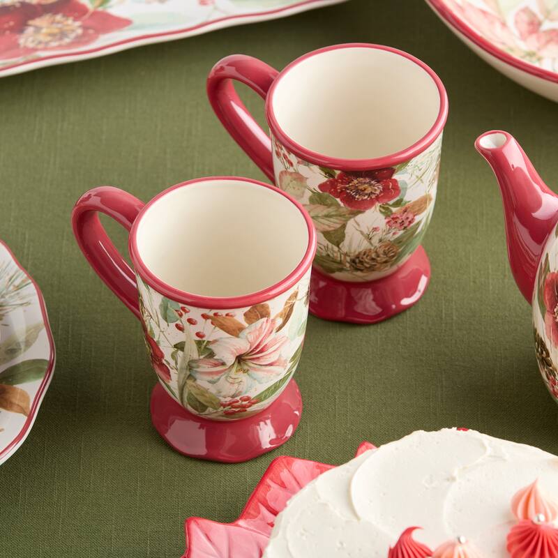 Certified International Winter Blooms Set of 4 Mugs18 oz. asst.