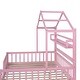 preview thumbnail 4 of 25, Wooden Full Size House Bed with Twin Size Trundle,Kids Bed with Shelf
