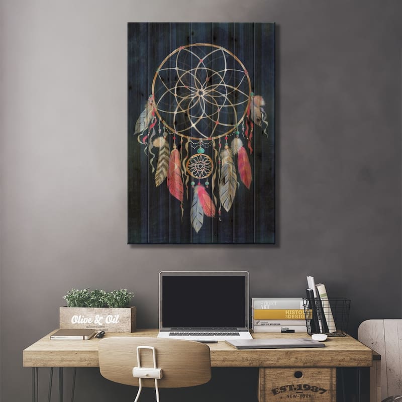 Dreamcatcher, Dark Print On Wood by Stephanie Corfee - Multi-Color