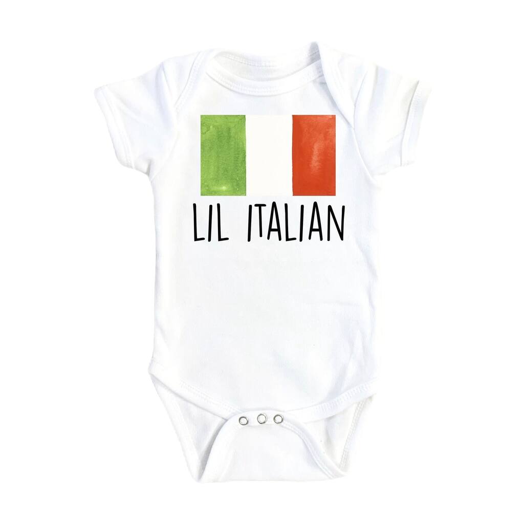 Little Italian Flag - Baby Boy Girl Clothes Infant Bodysuit Funny Cute Newborn