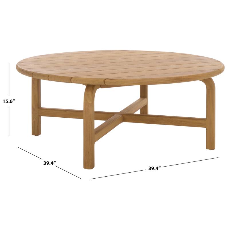 SAFAVIEH Couture Rogers Teak Coffee Table - 39"W x 39"D x 16"H