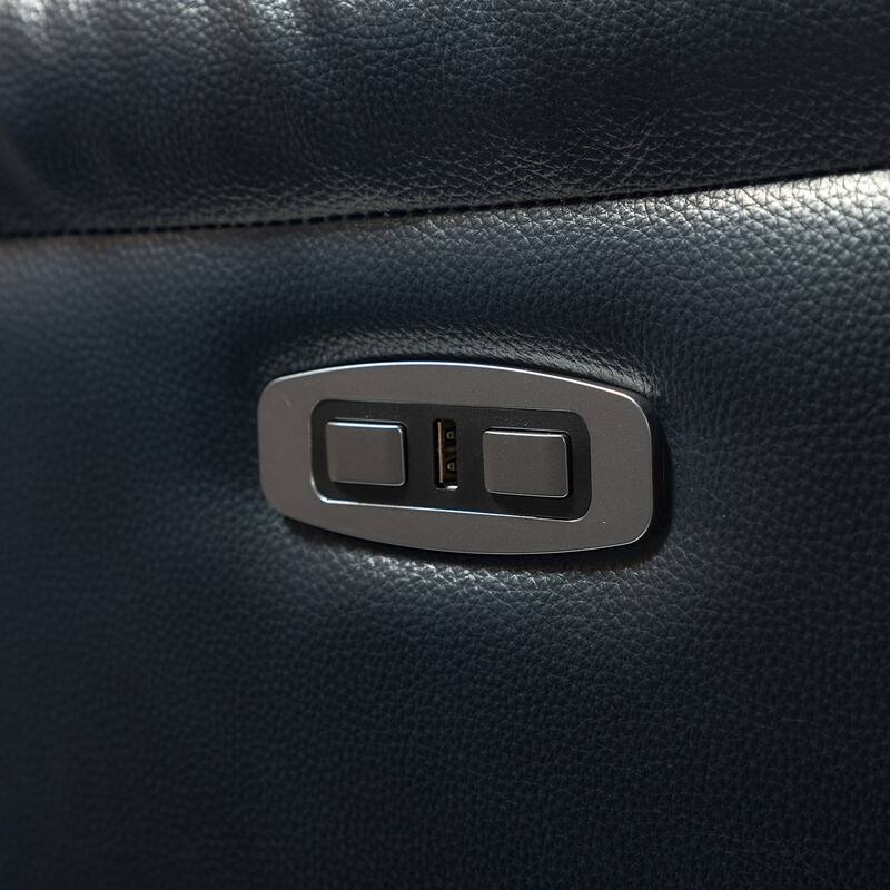 Eliseo Genuine Leather Power Recliner with USB Port and Wingback Design