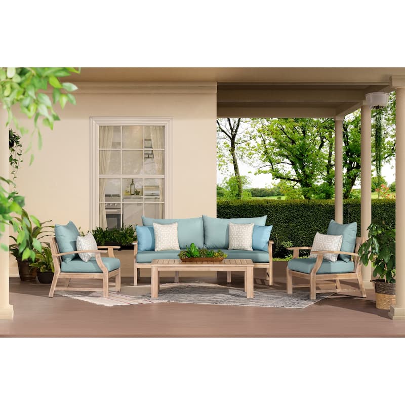 Kooper 4 Piece Sunbrella Outdoor Patio Sofa & Club Chair Set