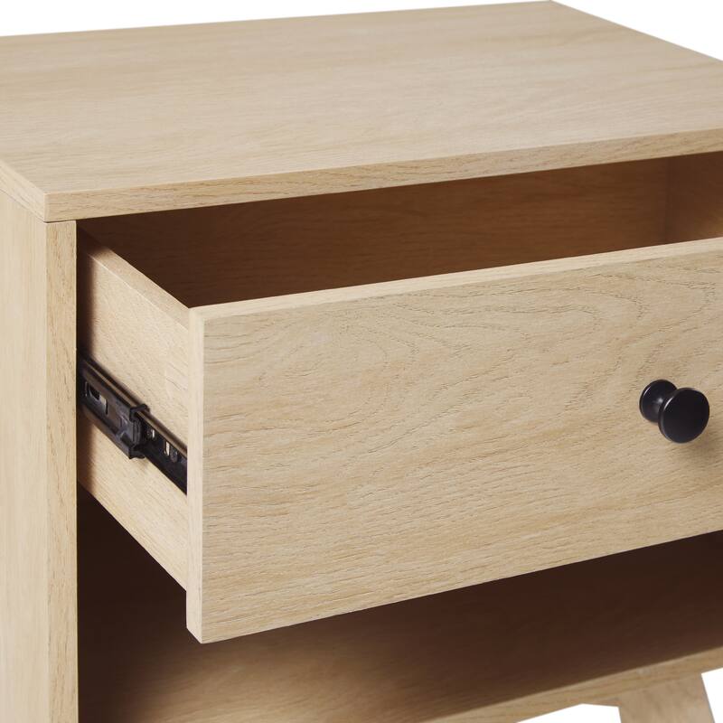 Mid-Century Modern Minimalist 1-Drawer Nightstand for Living Room, Bedroom and Office