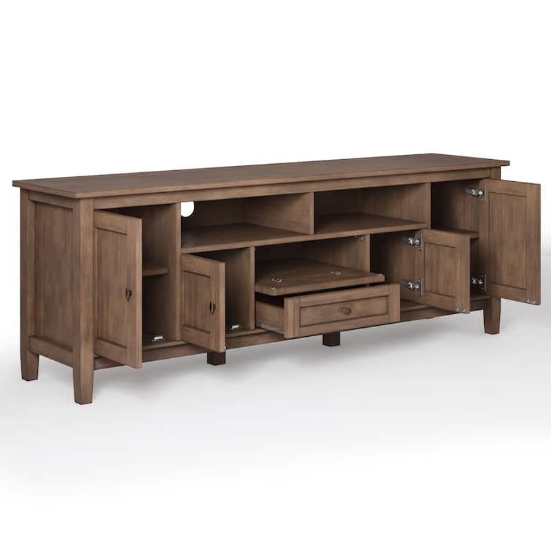 WYNDENHALL Norfolk SOLID WOOD 72 inch Wide TV Media Stand For TVs up to 80 inches - 72'' W x 17.5'' D x 26'' H
