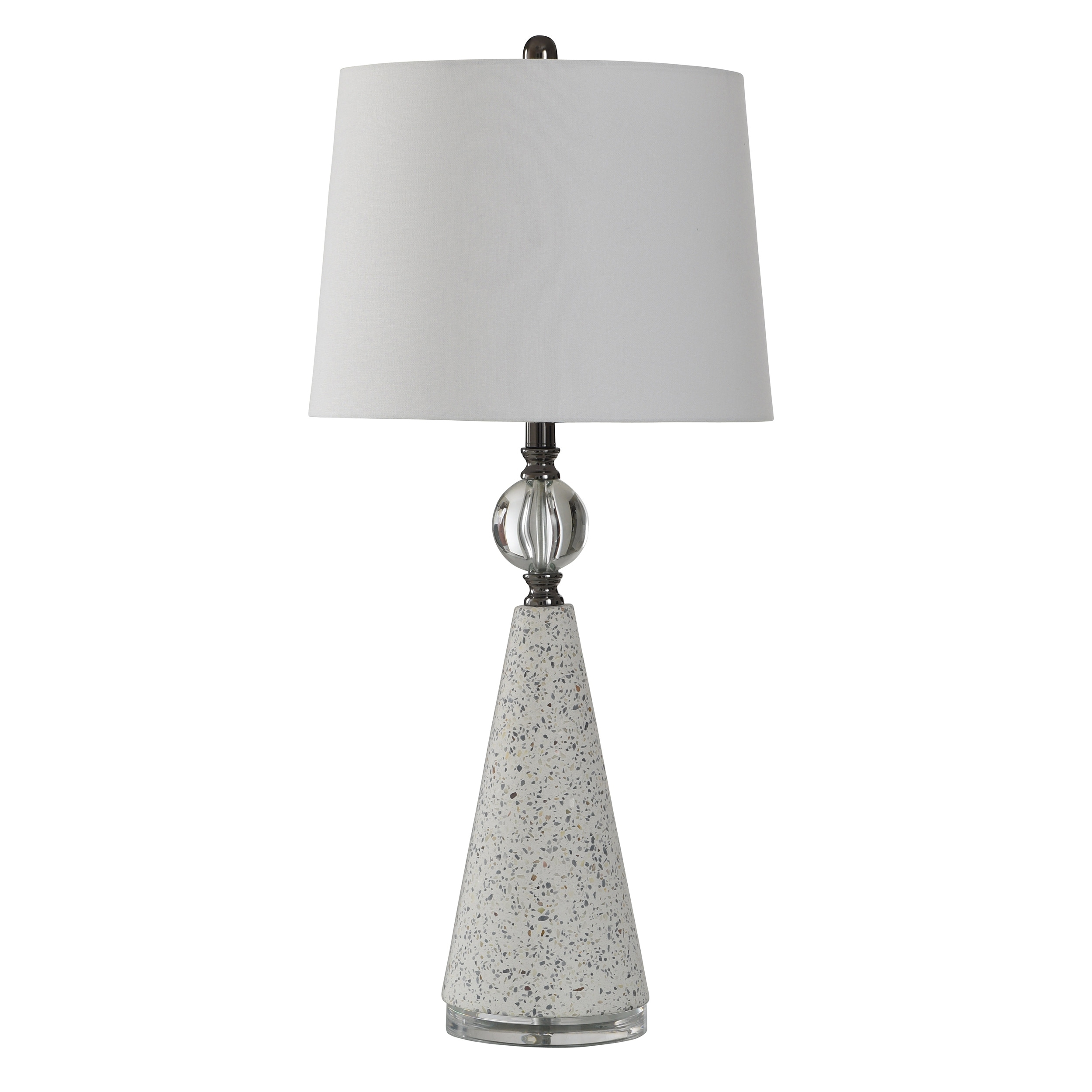 StyleCraft Cement Table Lamp - Swain Off White Finish - White Shade