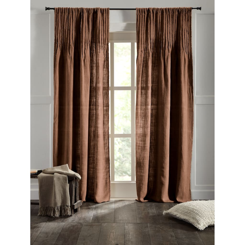 Raylan Linen Curtain, Saddle, 96"
