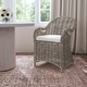 preview thumbnail 1 of 5, Natural Rattan Handwoven Wicker Armchair With Cushion by East at Main Whitewash