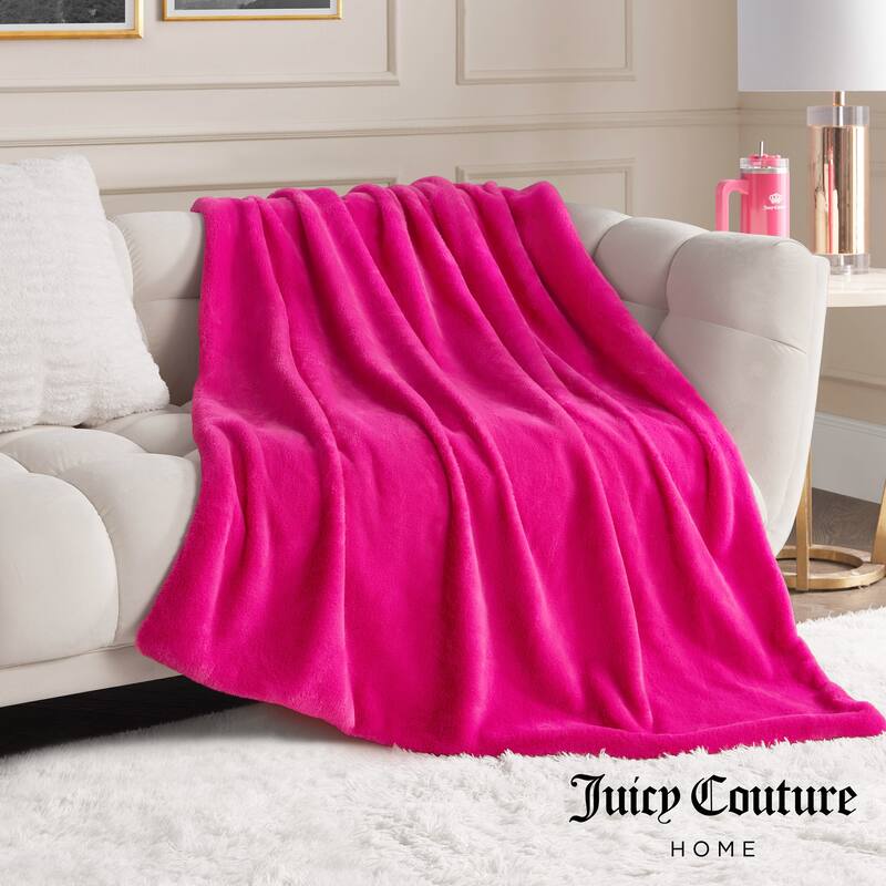 Juicy Couture Solid Rabbit Mink Blankets