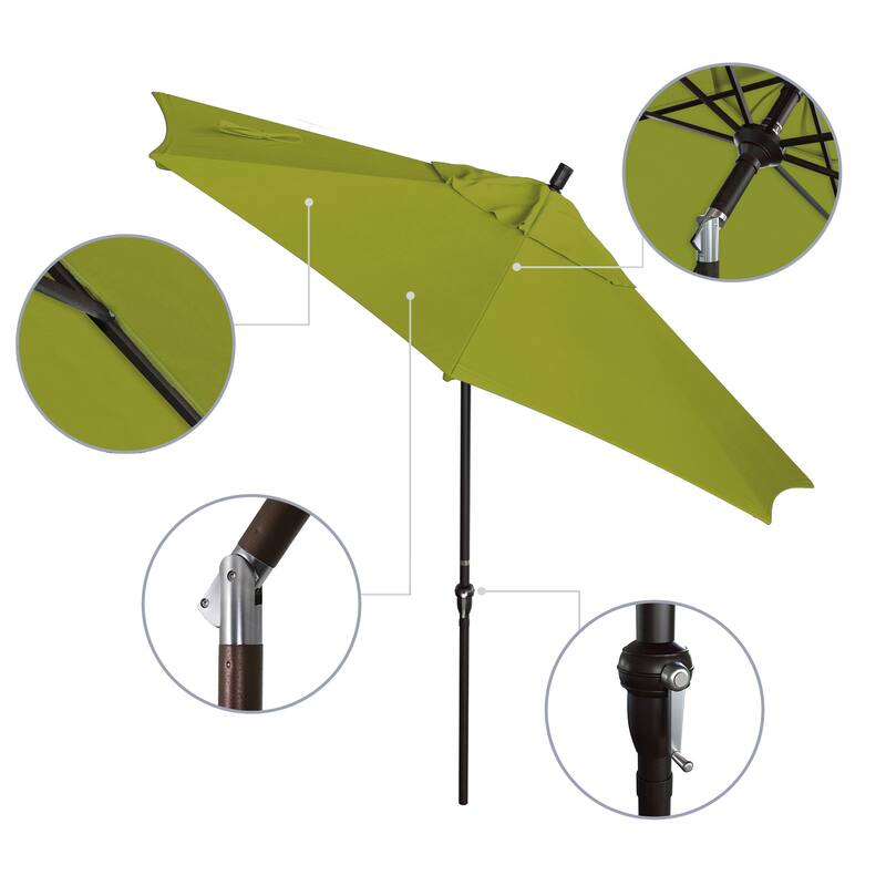 California Umbrella 9' Rd Alum Crank Open Auto Tlit Patio Umbrella