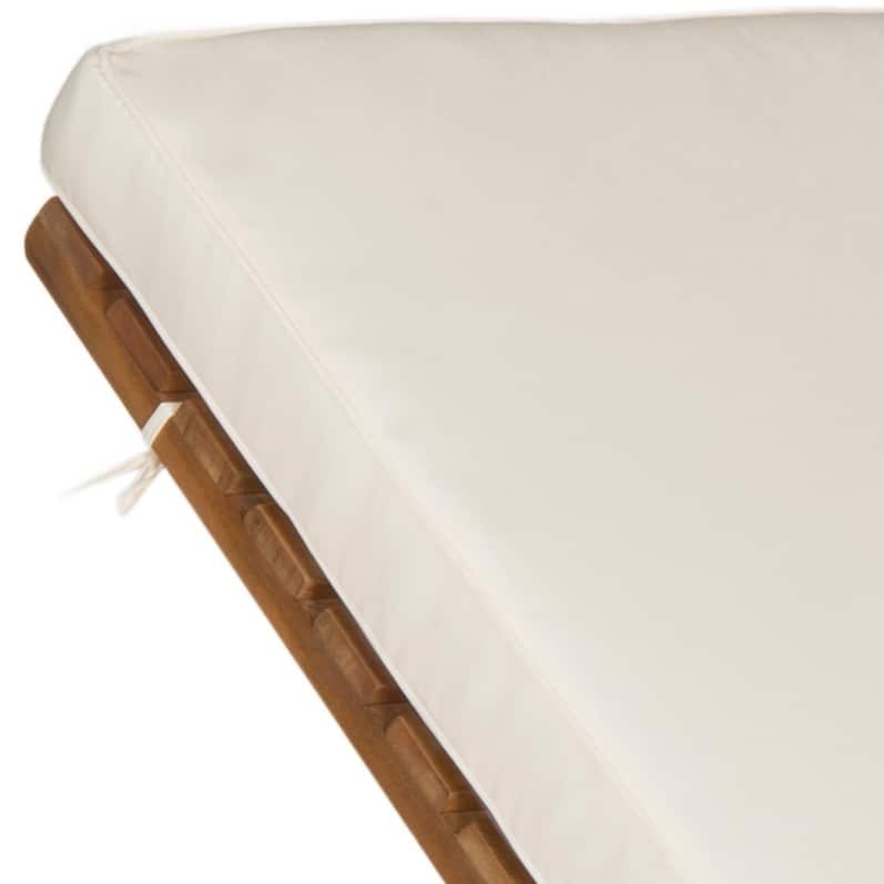 SAFAVIEH Outdoor Aubrie Adjustable Chaise Lounge Chair with Wheel.