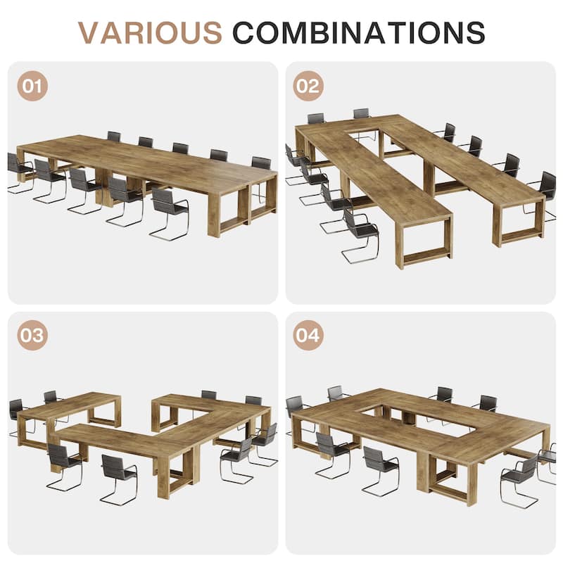 7 ft Modern Rectangle Conference Table for 6 to 8 People - 86.6" L x 27.6" W x 29.5" H
