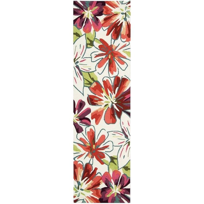 Gequ Abstract Stain Resistant Low Pile Area Rug By HomeRoots - 96' X '27' X '0.25