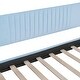 preview thumbnail 11 of 10, Twin Size Daybed with Pull-out Twin Trundle Bed & Wood Slat Support, Velvet Upholstered Bed Frame for Bedroom, Light Blue