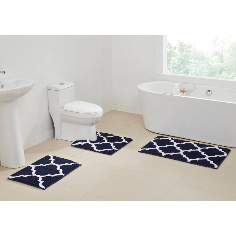 Better Trends Marrakesh Reversible 100% Polyester Tufted Bathroom Rugs – Ultra Soft, Water Absorbent, Machine Washable Bath Mats