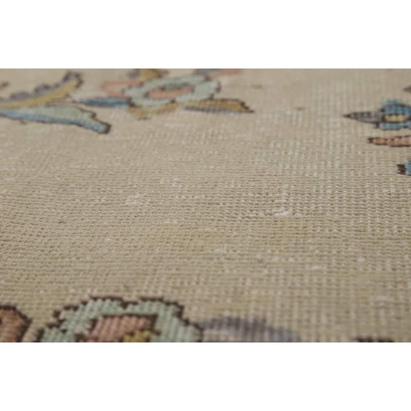 Traditional Tabriz Persian Area Rug Handmade Beige Wool Carpet - 10'0"x 12'5"