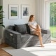preview thumbnail 28 of 86, Corduroy Loveseat Sofa Bed 4 in 1 Foldable Floor Sofa Couch Convertible Boneless Couch
