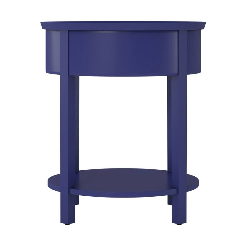 Fillmore 1-Drawer Oval Wood Shelf Accent End Table by iNSPIRE Q Modern